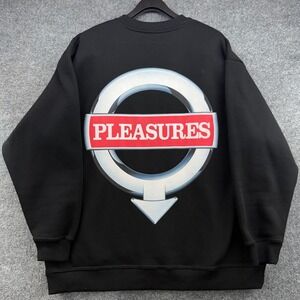 Pleasures Now‎ Moto Language Pullover Crewneck Sweatshirt Black Medium
